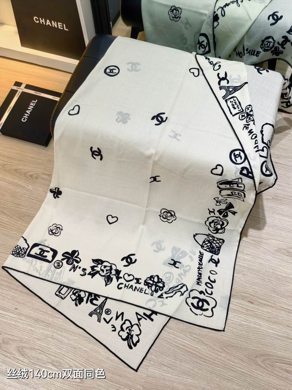 Chanel 140X140cm 70%羊绒30%真丝 E40 (6)