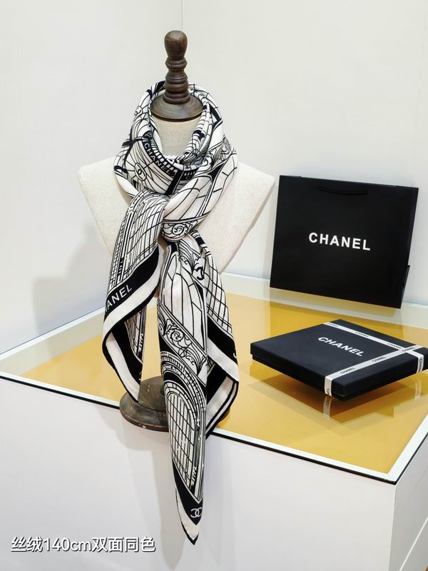 Chanel Scarf 140X140cm 70%羊绒30%真丝 E08 (10)