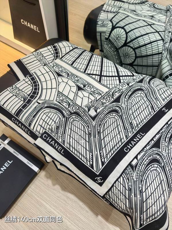 Chanel Scarf 140X140cm 70%羊绒30%真丝 E08 (13)