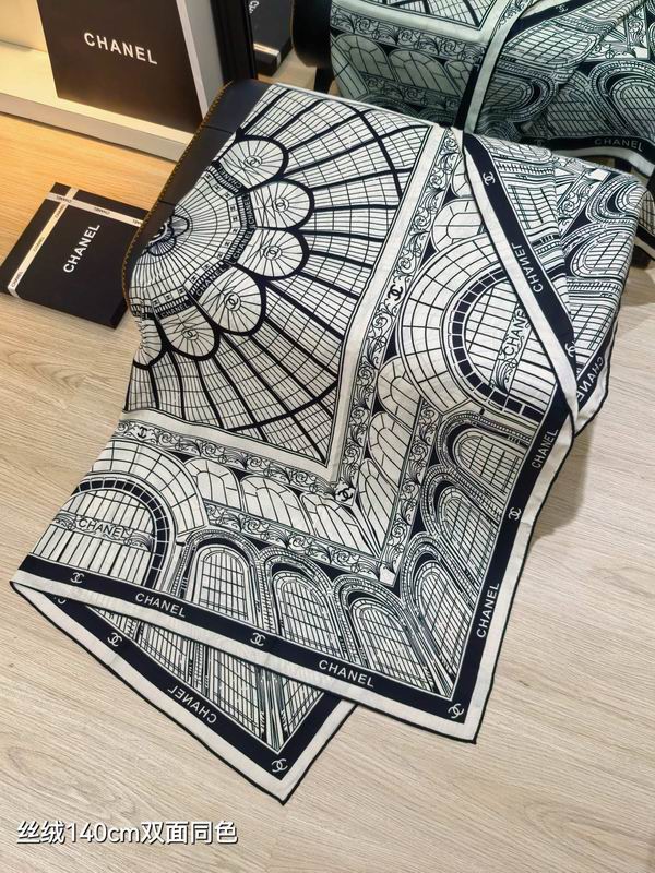 Chanel Scarf 140X140cm 70%羊绒30%真丝 E08 (14)