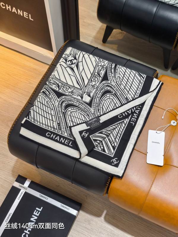 Chanel Scarf 140X140cm 70%羊绒30%真丝 E08 (15)