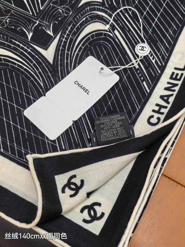 Chanel Scarf 140X140cm 70%羊绒30%真丝 E08 (4)