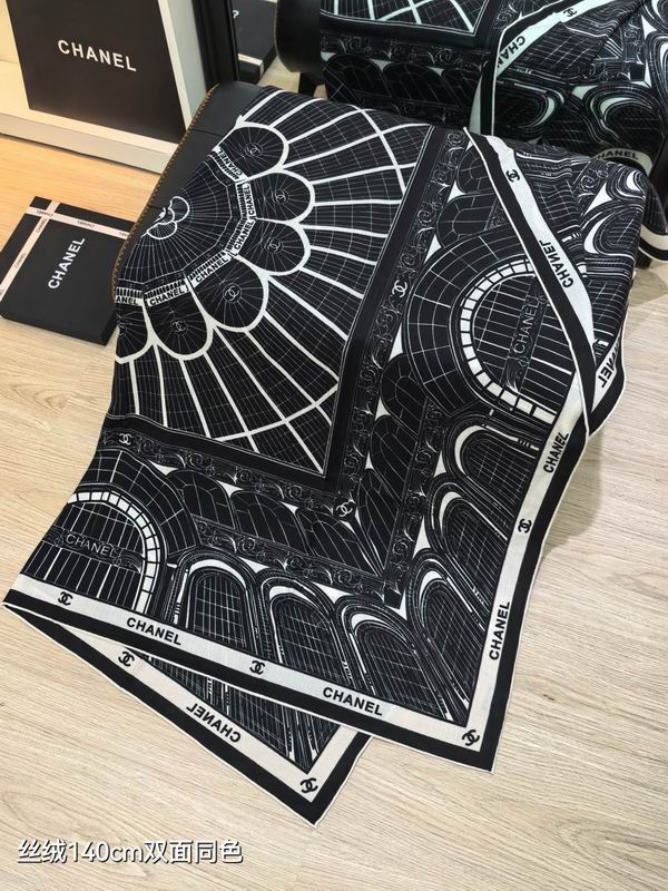 Chanel Scarf 140X140cm 70%羊绒30%真丝 E08 (6)