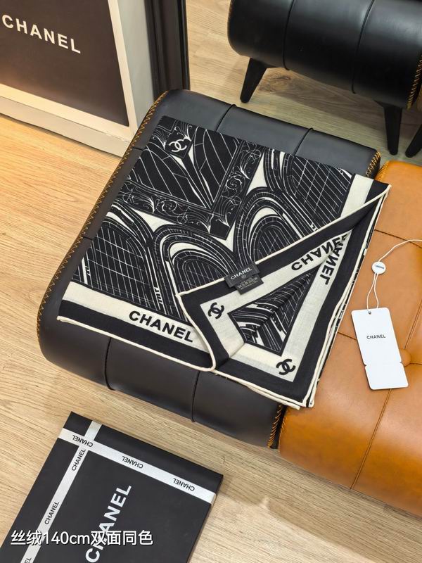 Chanel Scarf 140X140cm 70%羊绒30%真丝 E08 (7)