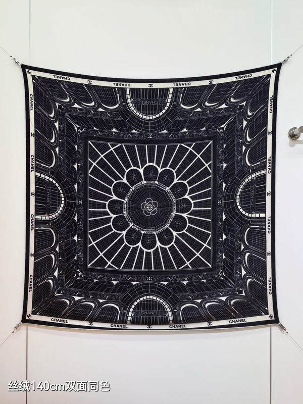 Chanel Scarf 140X140cm 70%羊绒30%真丝 E08 (8)