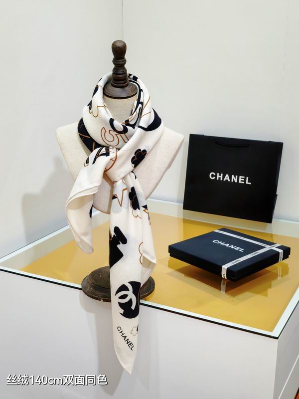 Chanel Scarf 140X140cm 70%羊绒30%真丝 E17 (10)