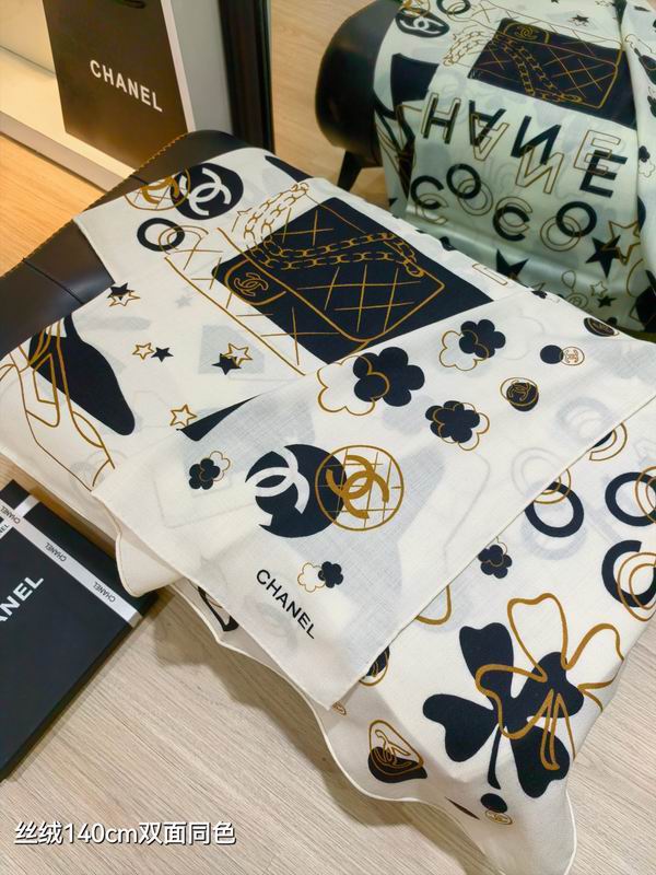 Chanel Scarf 140X140cm 70%羊绒30%真丝 E17 (13)
