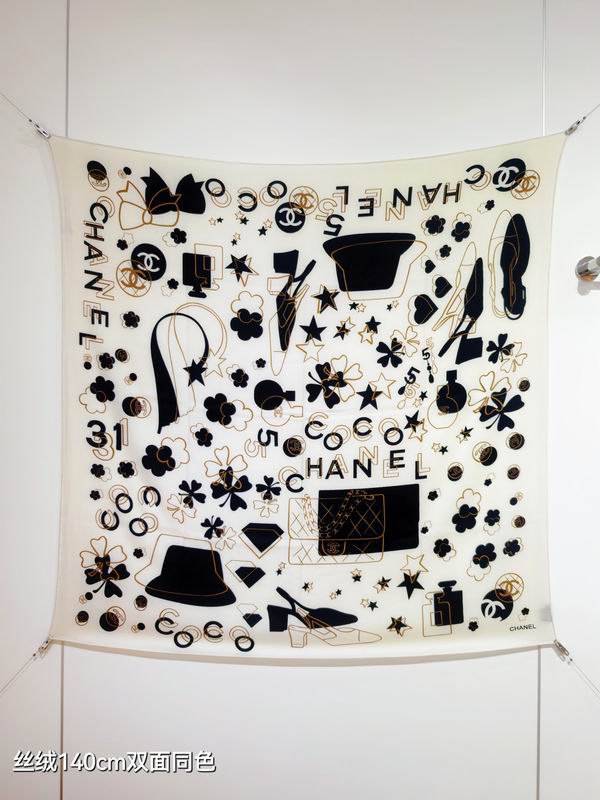 Chanel Scarf 140X140cm 70%羊绒30%真丝 E17 (16)