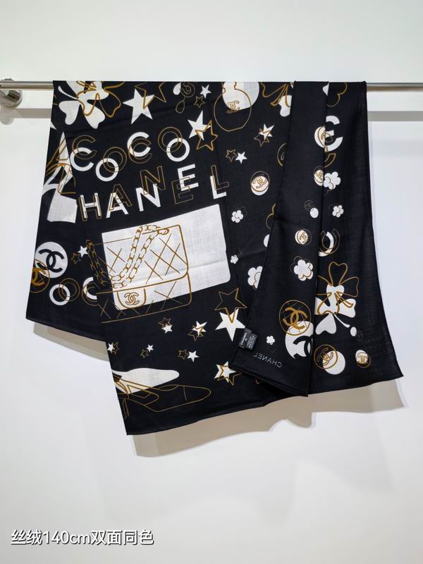 Chanel Scarf 140X140cm 70%羊绒30%真丝 E17 (3)