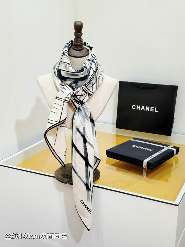 Chanel Scarf 140X140cm 70%羊绒30%真丝 E18 (10)