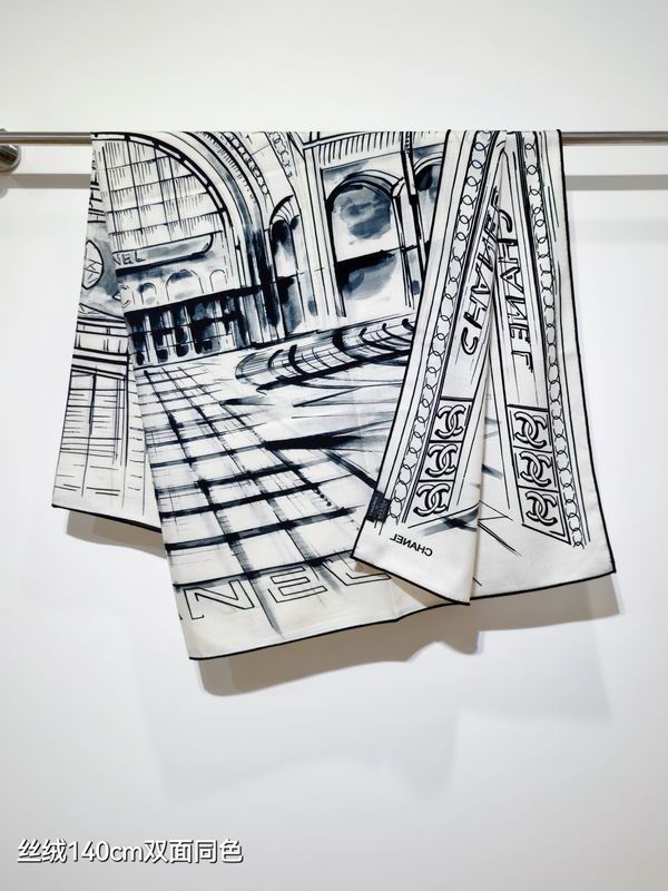 Chanel Scarf 140X140cm 70%羊绒30%真丝 E18 (11)