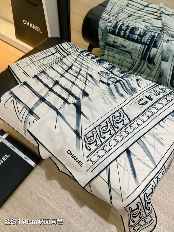 Chanel Scarf 140X140cm 70%羊绒30%真丝 E18 (13)