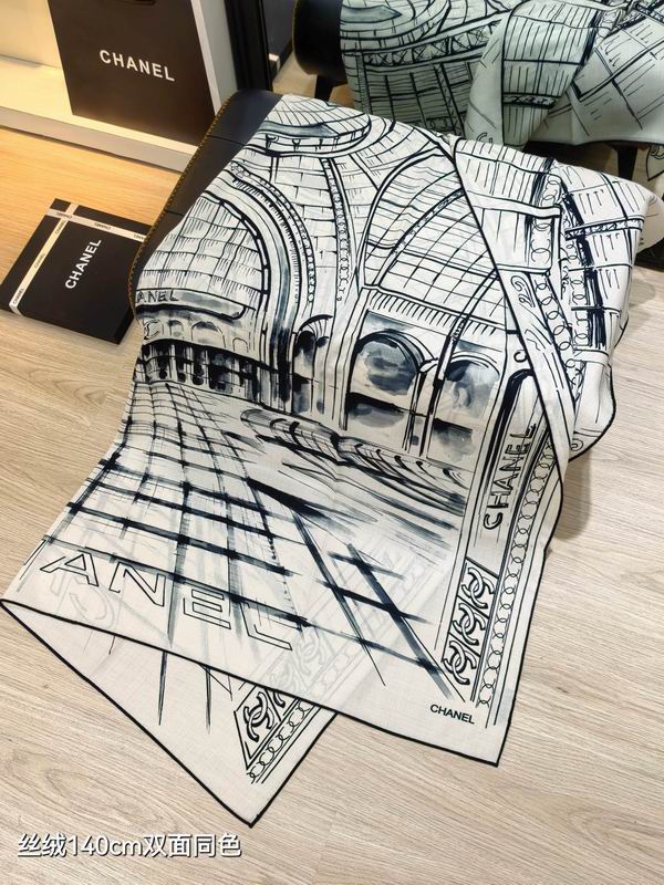 Chanel Scarf 140X140cm 70%羊绒30%真丝 E18 (14)