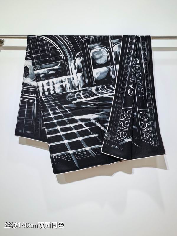 Chanel Scarf 140X140cm 70%羊绒30%真丝 E18 (3)