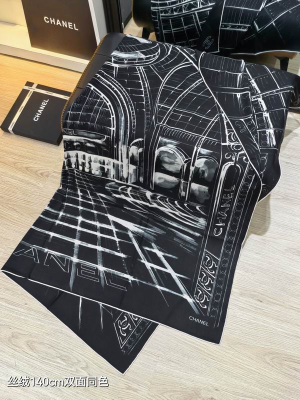 Chanel Scarf 140X140cm 70%羊绒30%真丝 E18 (6)