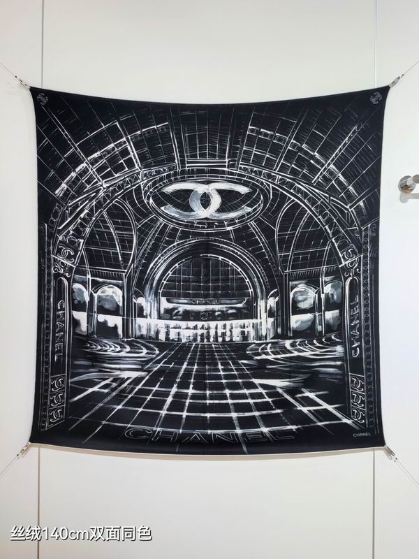 Chanel Scarf 140X140cm 70%羊绒30%真丝 E18 (8)