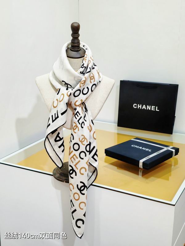 Chanel Scarf 140X140cm 70%羊绒30%真丝 E20 (10)