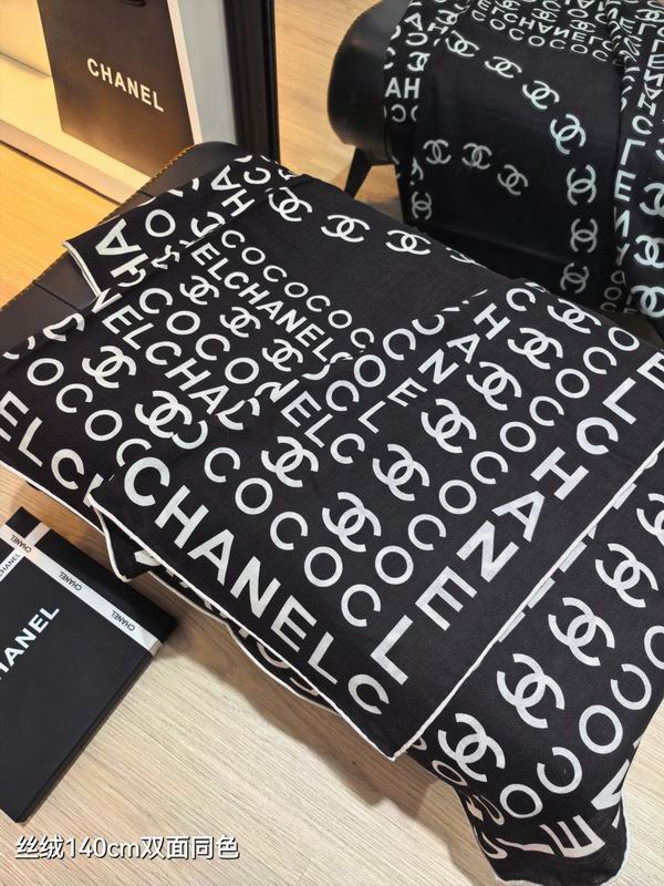 Chanel Scarf 140X140cm 70%羊绒30%真丝 E20 (5)