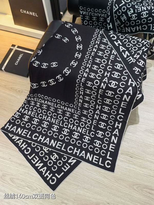 Chanel Scarf 140X140cm 70%羊绒30%真丝 E20 (6)