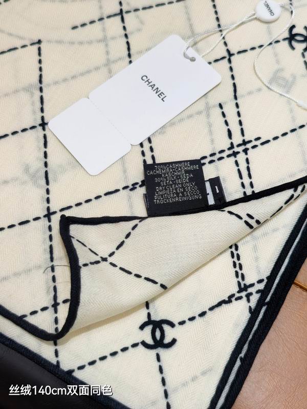 Chanel Scarf 140X140cm 70%羊绒30%真丝 E22 (12)