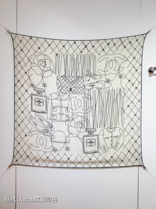Chanel Scarf 140X140cm 70%羊绒30%真丝 E22 (16)