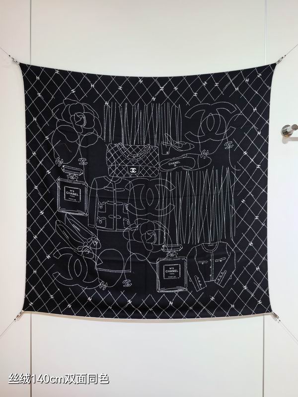 Chanel Scarf 140X140cm 70%羊绒30%真丝 E22 (8)