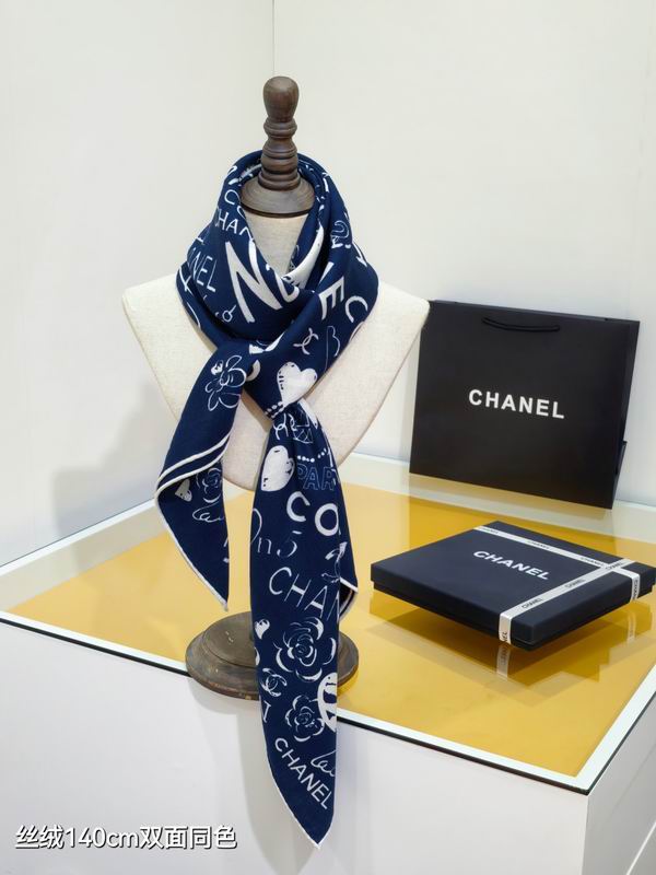Chanel Scarf 140X140cm 70%羊绒30%真丝 E23 (10)