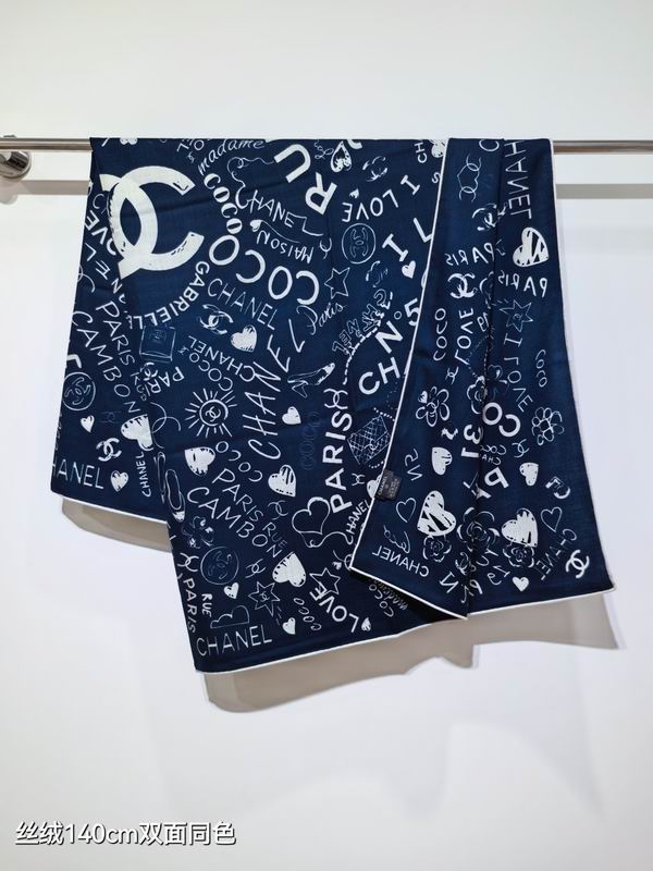 Chanel Scarf 140X140cm 70%羊绒30%真丝 E23 (11)