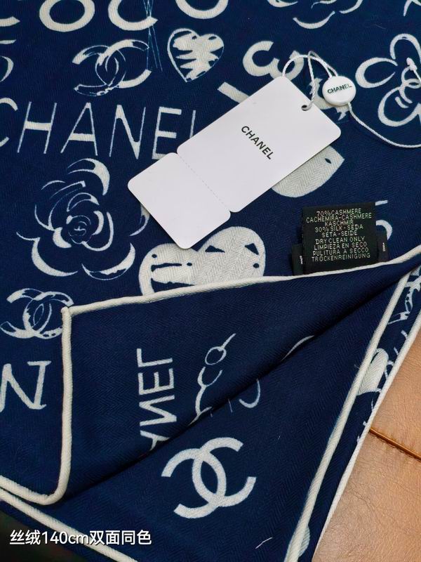 Chanel Scarf 140X140cm 70%羊绒30%真丝 E23 (12)