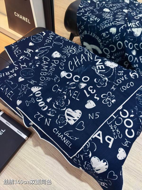 Chanel Scarf 140X140cm 70%羊绒30%真丝 E23 (13)
