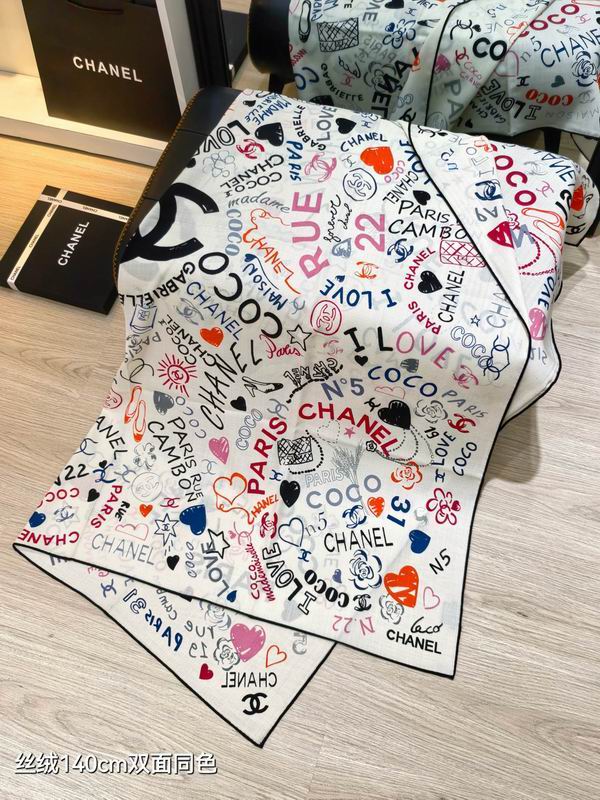 Chanel Scarf 140X140cm 70%羊绒30%真丝 E23 (22)