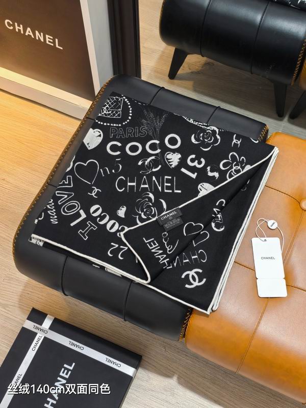 Chanel Scarf 140X140cm 70%羊绒30%真丝 E23 (7)