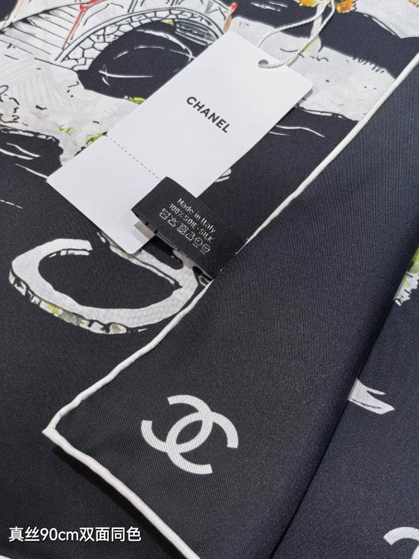 Chanel silk Scarf 90X90cm E19 (13)