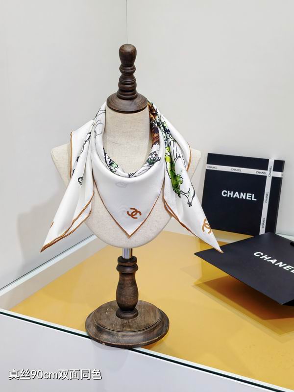 Chanel silk Scarf 90X90cm E19 (3)