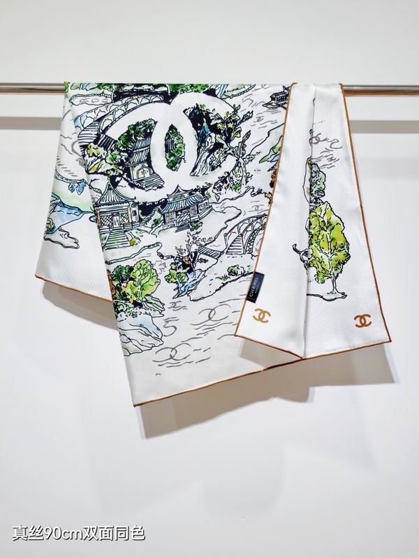 Chanel silk Scarf 90X90cm E19 (4)