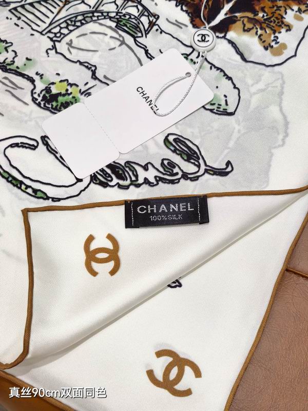 Chanel silk Scarf 90X90cm E19 (5)