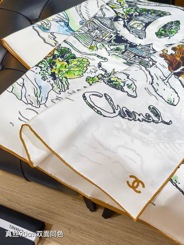 Chanel silk Scarf 90X90cm E19 (6)