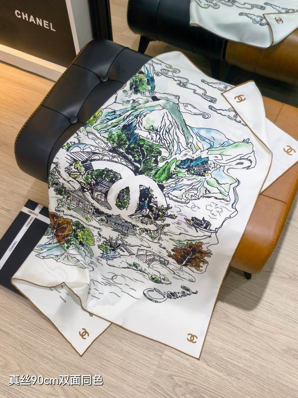 Chanel silk Scarf 90X90cm E19 (7)