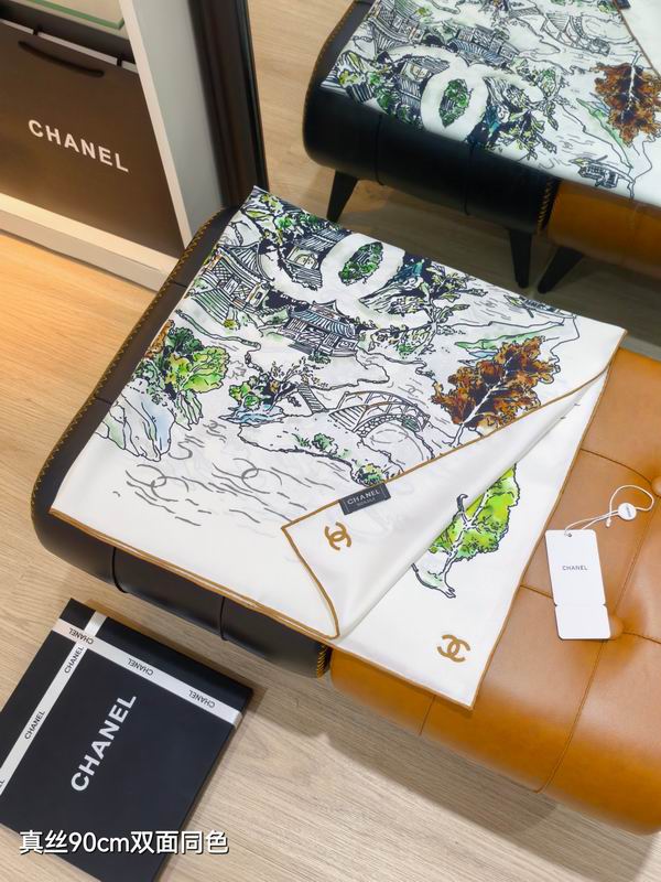 Chanel silk Scarf 90X90cm E19 (8)