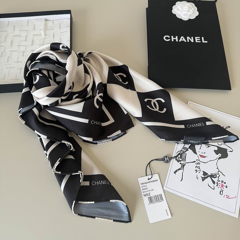 Chanel silk Scarf 90X90cm hm (103)