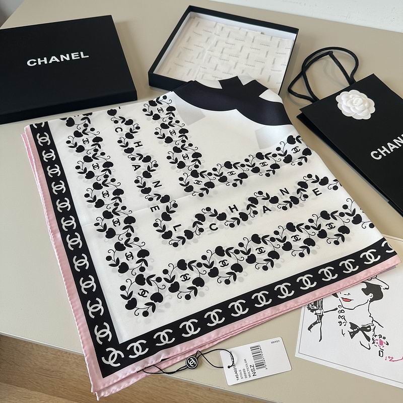 Chanel silk Scarf 90X90cm hm (72)