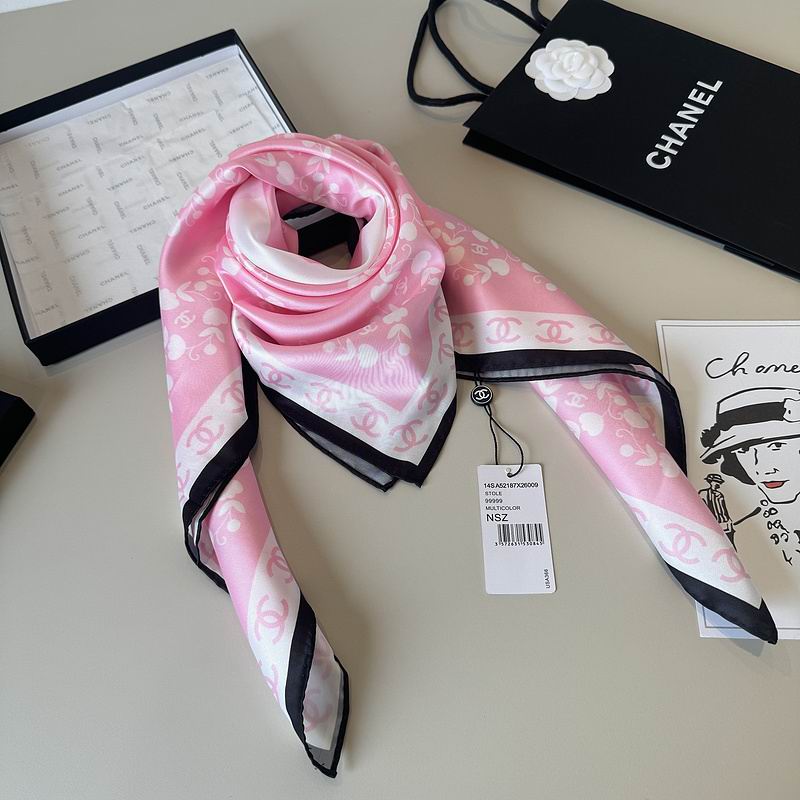 Chanel silk Scarf 90X90cm hm (76)