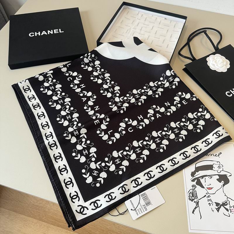 Chanel silk Scarf 90X90cm hm (78)