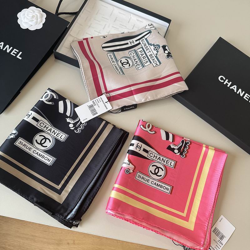 Chanel silk Scarf 90X90cm hm (88)