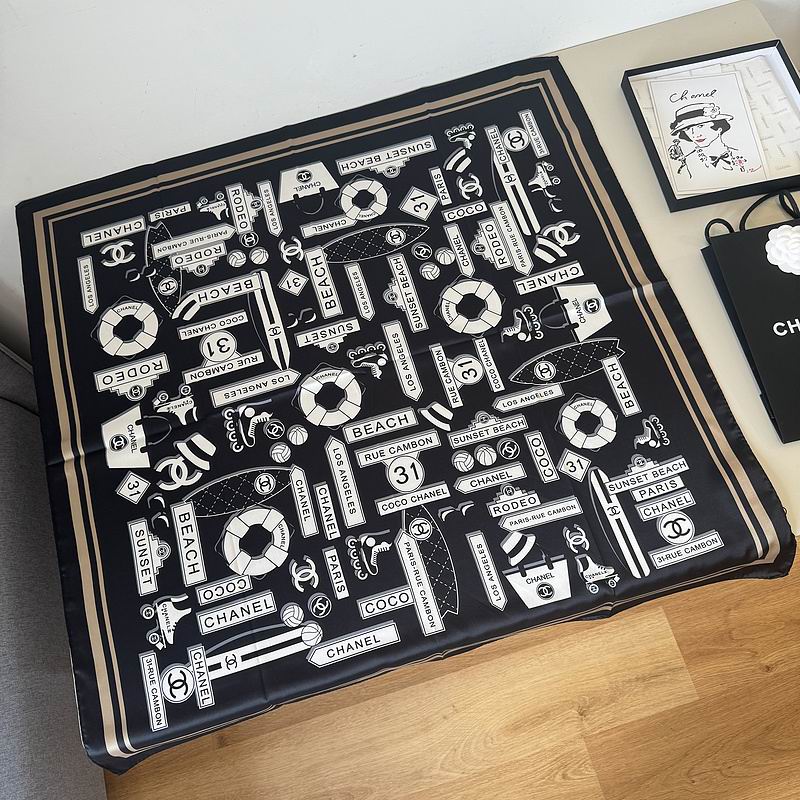 Chanel silk Scarf 90X90cm hm (91)