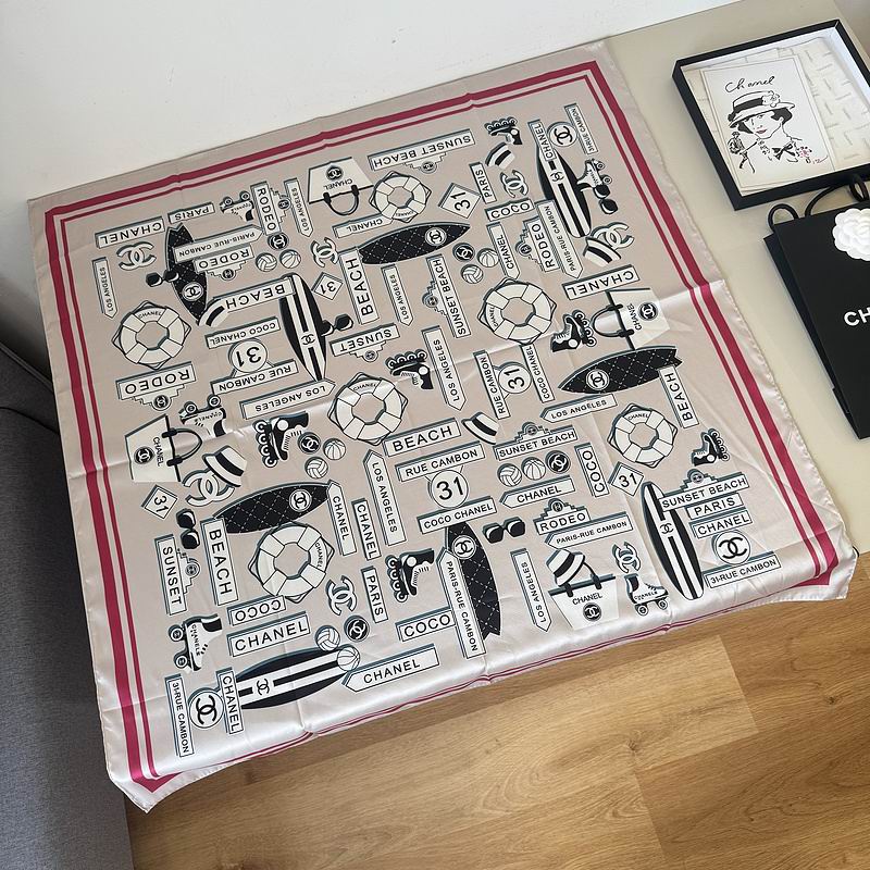 Chanel silk Scarf 90X90cm hm (97)