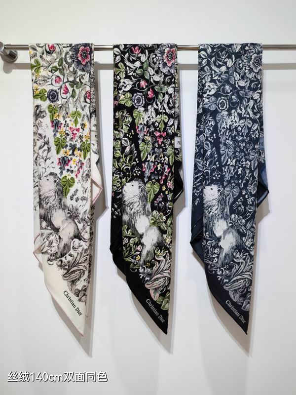 Dior Scarf 140X140cm 70%羊绒30%真丝 E05 (1)