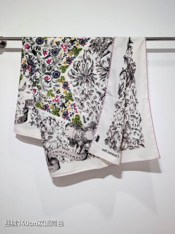 Dior Scarf 140X140cm 70%羊绒30%真丝 E05 (11)