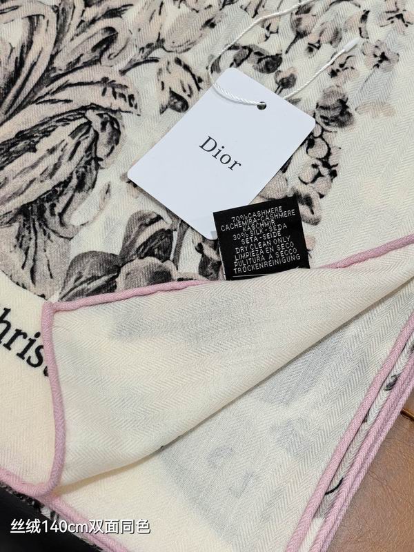 Dior Scarf 140X140cm 70%羊绒30%真丝 E05 (12)