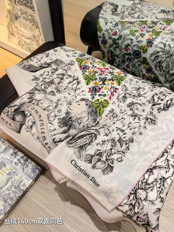 Dior Scarf 140X140cm 70%羊绒30%真丝 E05 (13)